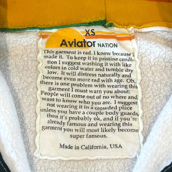 Aviator Nation White Rainbow Hoodie - X-Small (RARE) - Picture 9 of 16